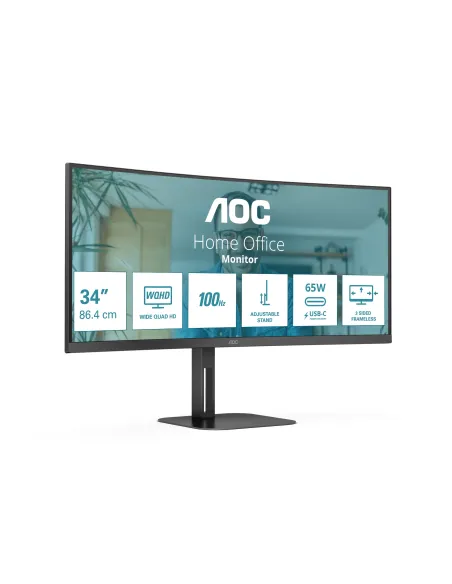 AOC V5 CU34V5C BK LED display 86,4 cm (34") 3440 x 1440 Pixeles Wide Quad HD Negro