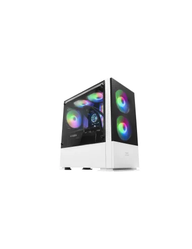 Mars Gaming MCZW, Caja PC Compacta Premium, MicroATX, Panel+Frontal Mesh, Blanco