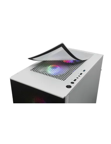 Mars Gaming MCZW, Caja PC Compacta Premium, MicroATX, Panel+Frontal Mesh, Blanco