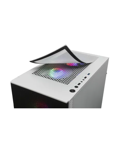 Mars Gaming MCZW, Caja PC Compacta Premium, MicroATX, Panel+Frontal Mesh, Blanco