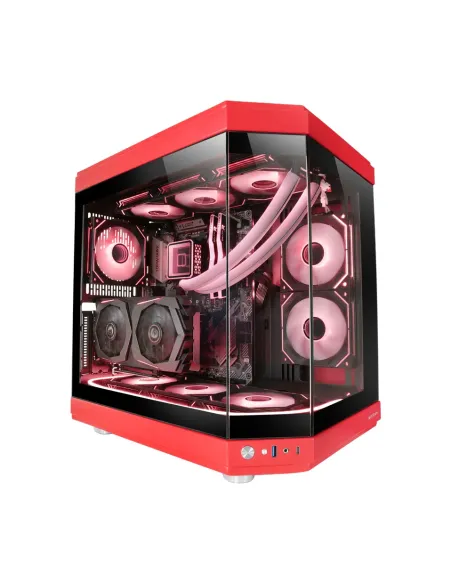 Mars Gaming MC-3T, Caja Gaming Custom ATX, Triple Ventana Cristal Templado Continuo, Soporte Refrigeración Líquida Completo,