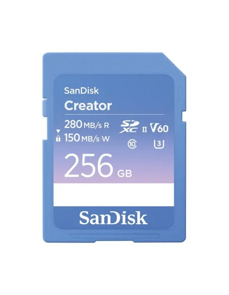 Tarjeta memoria secure digital sdxc 256gb sandisk creator v60 clase 10 uhs - ii u3