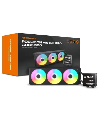 COUGAR Poseidon Vistek Pro ARGB 360 Procesador Sistema de refrigeración líquida todo en uno 12 cm Negro