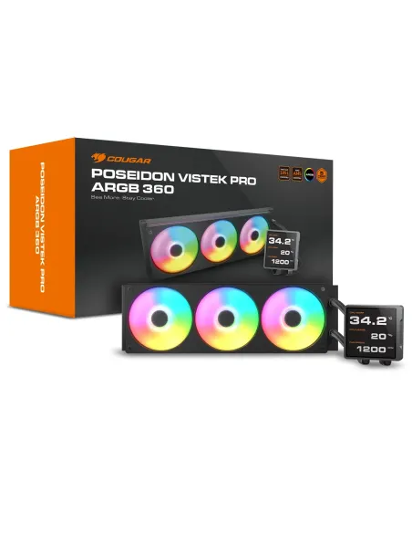 COUGAR Poseidon Vistek Pro ARGB 360 Procesador Sistema de refrigeración líquida todo en uno 12 cm Negro