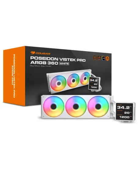 COUGAR Poseidon Vistek Pro ARGB 360 Procesador Sistema de refrigeración líquida todo en uno 12 cm Blanco