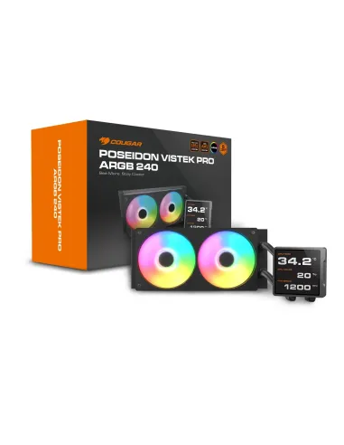 COUGAR Poseidon Vistek Pro ARGB 240 Procesador Sistema de refrigeración líquida todo en uno 12 cm Negro