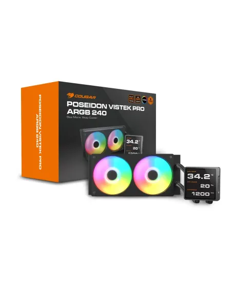 COUGAR Poseidon Vistek Pro ARGB 240 Procesador Sistema de refrigeración líquida todo en uno 12 cm Negro