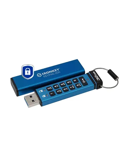 Kingston Technology IronKey Keypad 200 de 32 GB, FIPS 140-3 nivel 3 (pendiente) cifrado AES-256