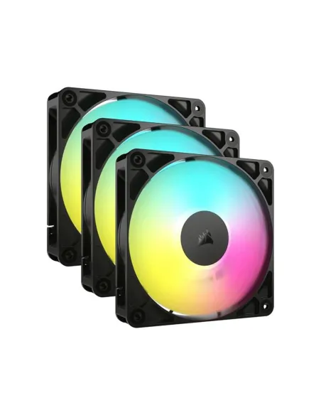 Ventilador caja corsair rs120 argb 3 x 120mm negro