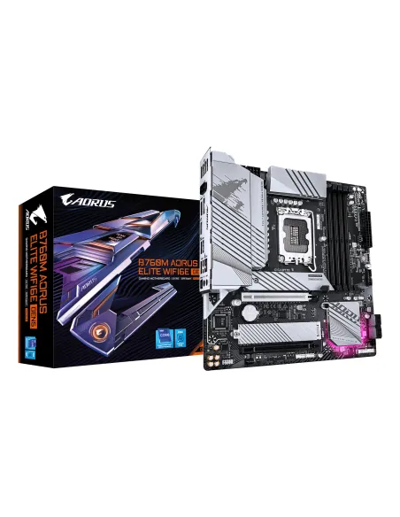 GIGABYTE B760M AORUS ELITE WIFI6E GEN5 Placa Base – Compatible con procesadores Intel Core 14ª generación, VRM digital de