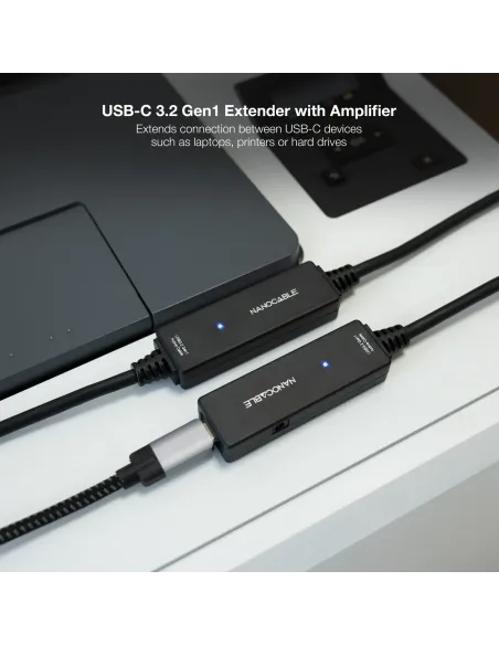 Nanocable 10.01.1312 cable USB USB 3.2 Gen 1 (3.1 Gen 1) 10 m USB C Negro