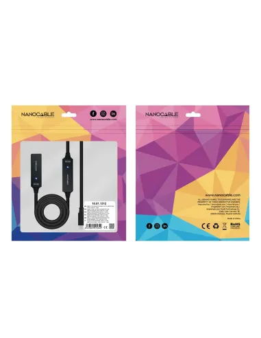 Nanocable 10.01.1312 cable USB USB 3.2 Gen 1 (3.1 Gen 1) 10 m USB C Negro