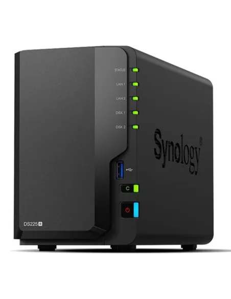 Servidor nas synology disk station ds225+ 2gb 2 bahias gigabit ethernet