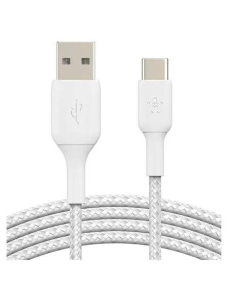 Cable usb tipo c a usb tipo a belkin 3m -  macho - macho -  blanco -  trenzado