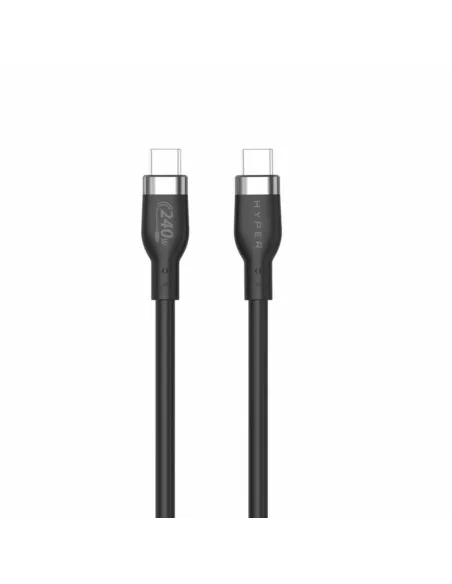 Cable usb tipo c hyper 2m - macho - macho - negro
