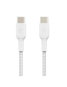 Cable usb tipo c belkin 2m -  macho - macho -  blanco -  trenzado