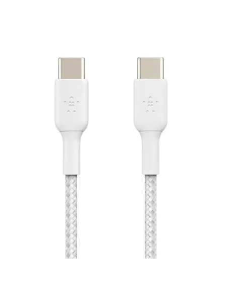 Cable usb tipo c belkin 2m -  macho - macho -  blanco -  trenzado