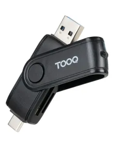 TooQ Lector de Tarjetas USB (USB-C 2.0 + USB A 3.0), SD TF, Color Negro