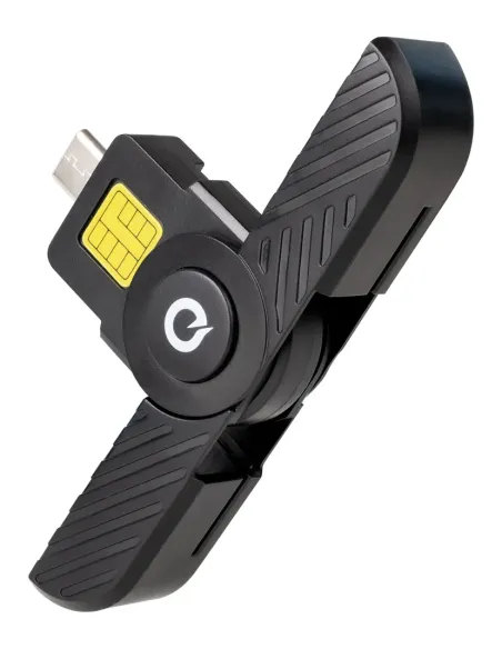 TooQ Lector Tarjetas Inteligentes, DNI Electrónico, USB-C, Negro