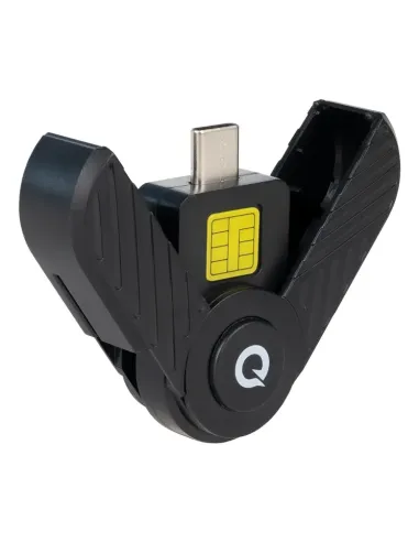 TooQ Lector Tarjetas Inteligentes, DNI Electrónico, USB-C, Negro