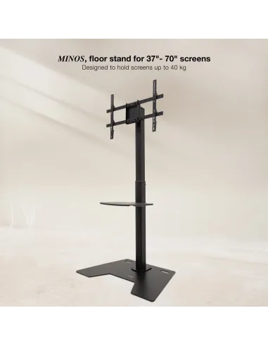 TooQ Soporte Elevador Multiusos para Monitor Portátil, Negro