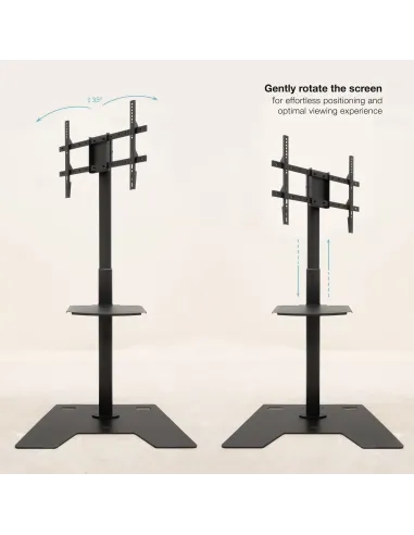 TooQ Soporte Elevador Multiusos para Monitor Portátil, Negro