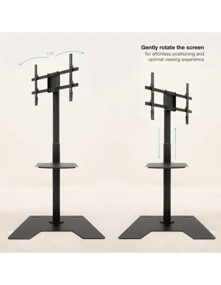 TooQ Soporte Elevador Multiusos para Monitor Portátil, Negro