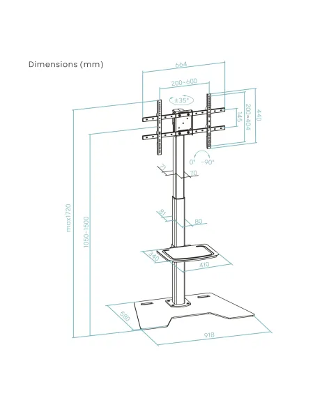 TooQ Soporte Elevador Multiusos para Monitor Portátil, Negro