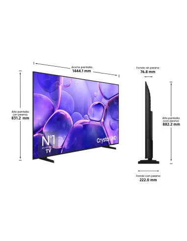 Samsung TV 65" Crystal UHD U8075F 4K Smart TV 2025