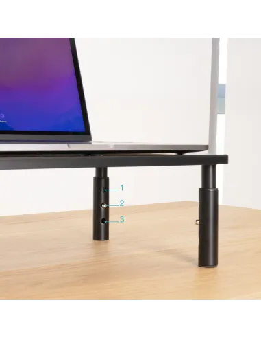 TooQ Soporte Elevador Multiusos para Monitor Portátil, Negro