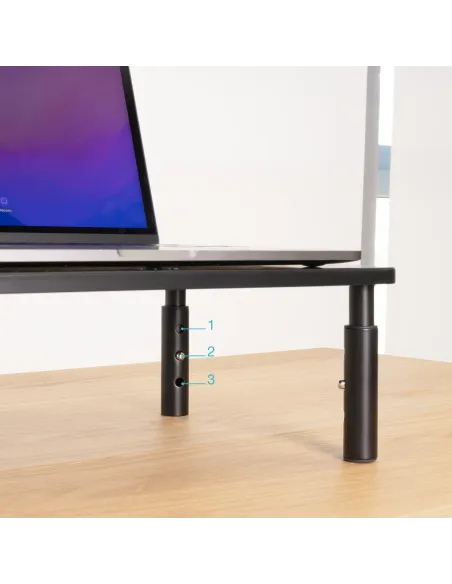 TooQ Soporte Elevador Multiusos para Monitor Portátil, Negro