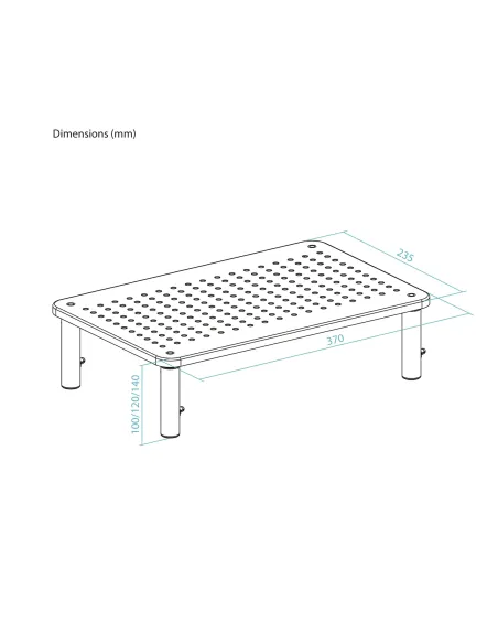 TooQ Soporte Elevador Multiusos para Monitor Portátil, Negro