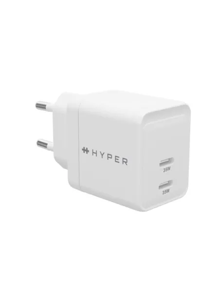 Cargador hyper 35w 2x usb tipo c blanco