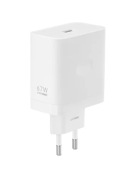 Cargador oppo supervooc 67w usb tipo a blanco + cable usb tipo c a usb tipo a