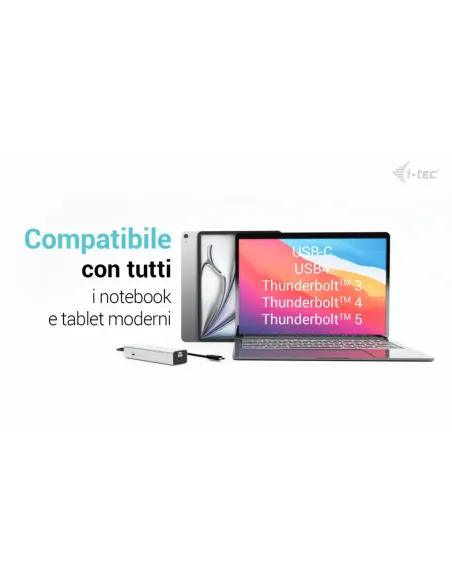 i-tec Metal USB-C Charging HUB 5port with USB-C video 8K + Power Delivery 85W