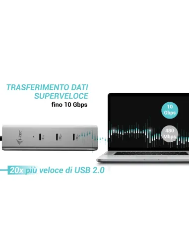 i-tec Metal USB-C Charging HUB 5port with USB-C video 8K + Power Delivery 85W