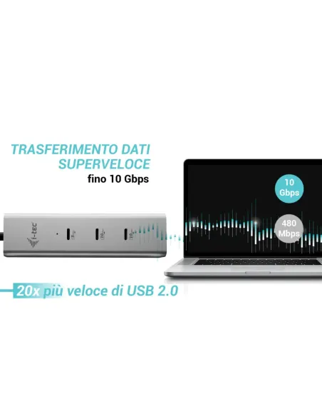 i-tec Metal USB-C Charging HUB 5port with USB-C video 8K + Power Delivery 85W