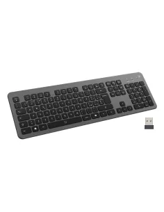 Ewent EW3296 teclado Universal RF inalámbrica + USB QWERTY Español Negro, Gris
