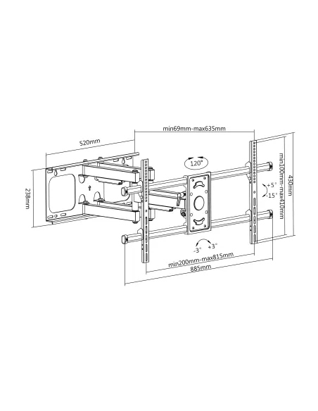 Equip 650324 Soporte de pared para TV inclinable giratorio de 37"-90