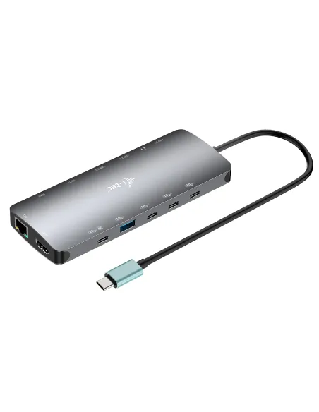 i-tec Metal USB-C Nano 3x Display Dock, 2x HDMI 1x USB-C video with Power Delivery 140W + Universal Charger 140 W