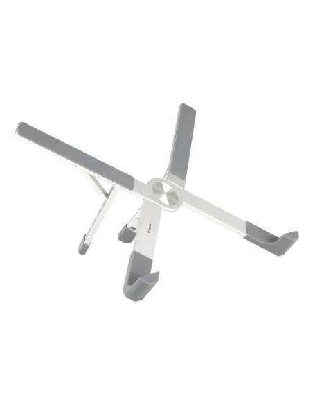 TooQ Soporte elevador plegable de aluminio para portátiles, Plata