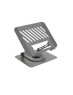 TooQ Soporte Elevador con rotación 360° y ajustable, para dispositivos de 11”-17”, Color Gris Oscuro