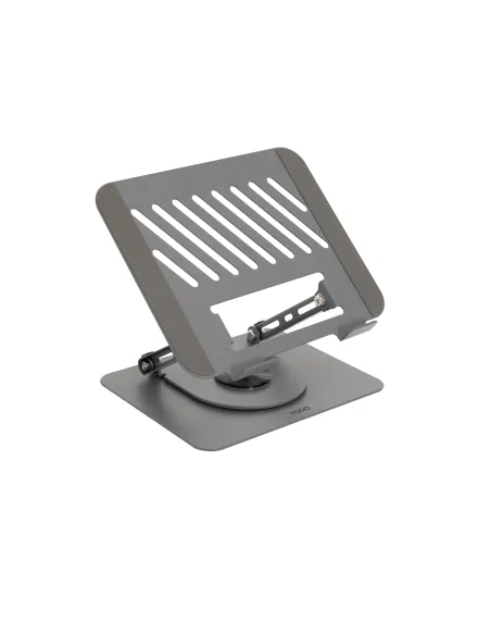 TooQ Soporte Elevador con rotación 360° y ajustable, para dispositivos de 11”-17”, Color Gris Oscuro