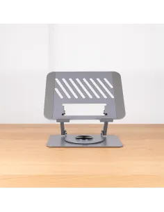 TooQ Soporte Elevador con rotación 360° y ajustable, para dispositivos de 11”-17”, Color Gris Oscuro 2