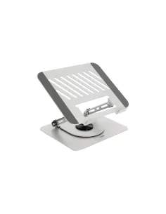 TooQ Soporte Elevador con rotación 360° y ajustable, para dispositivos de 11”-17”, Color Plata