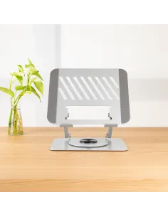 TooQ Soporte Elevador con rotación 360° y ajustable, para dispositivos de 11”-17”, Color Plata 2