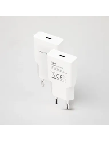 Nanocable Cargador USB-C PD 20W, Blanco