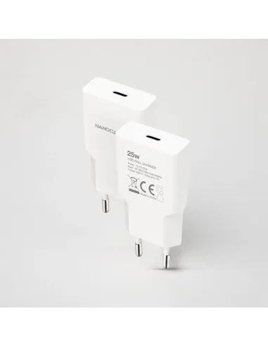 Nanocable Cargador USB-C PD 25W, Blanco