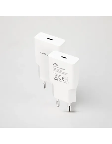 Nanocable Cargador USB-C PD 25W, Blanco