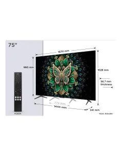 TCL C6K 75C6K Televisor 190,5 cm (75") 4K Ultra HD Smart TV Wifi Metálico 2